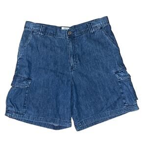 Vintage90s Calvin Klein Cargo Denim Shorts Size 10